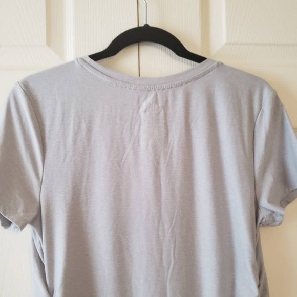 Time And Tru I love You Already Gray Maternity Shirt Ruched Sides Size Medium - Picture 6 of 9